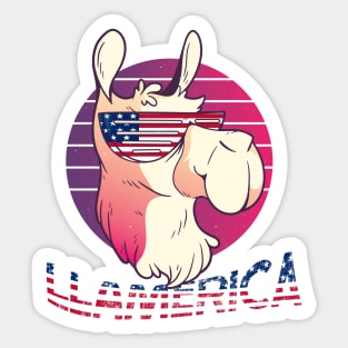 Llamerica funny llama funny alpaca america Sticker